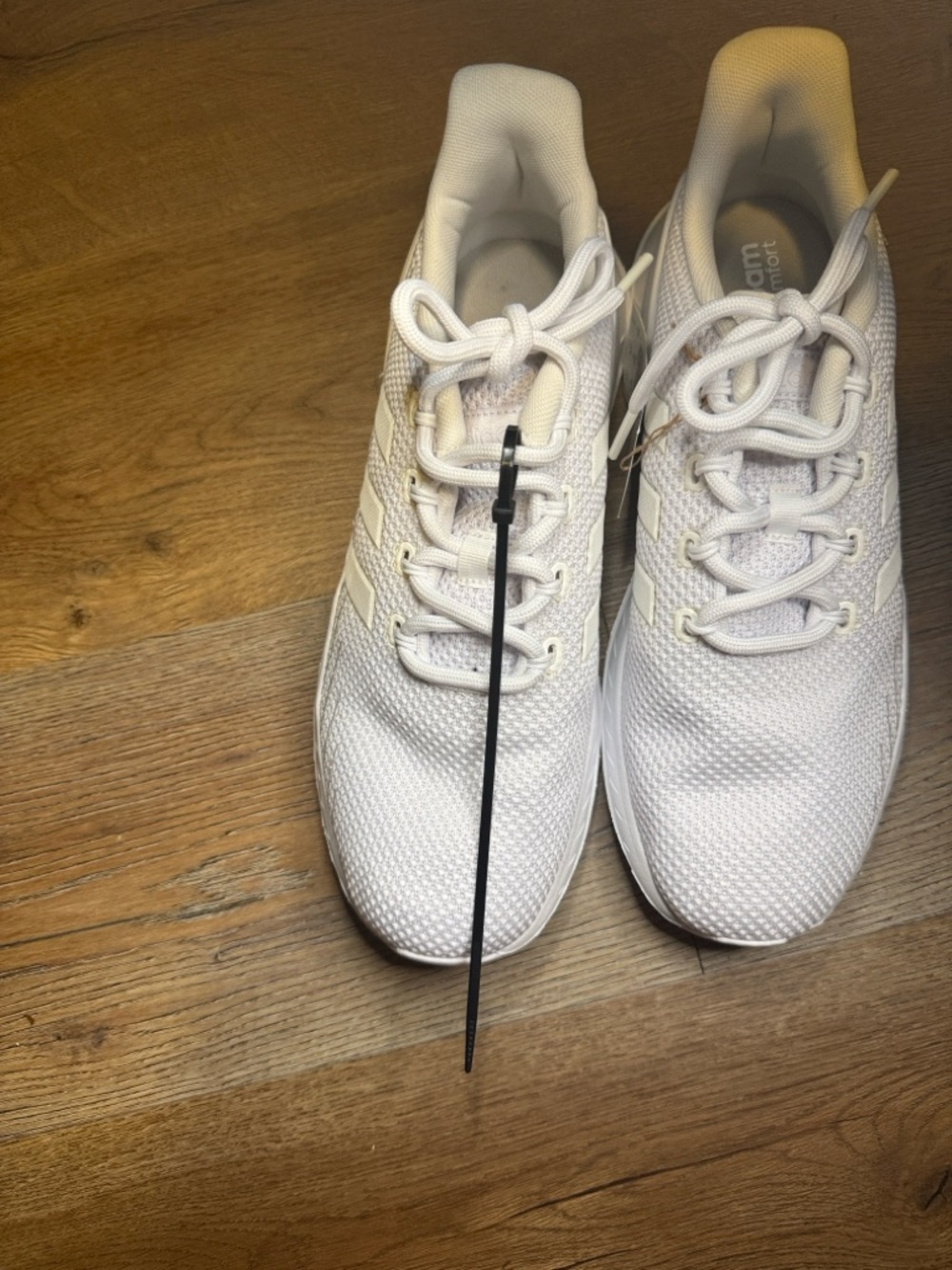 adidas QUESTAR FLOW NXT -TRIPLE WHITE All-White Knit Runner Sneakers - Picture 8 of 11